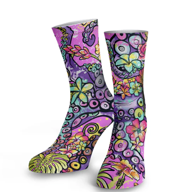 SPACEFISH Octofloral Splatterparty Dive Socks