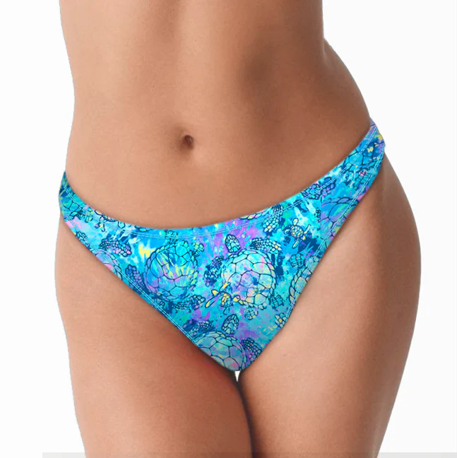 SPACEFISH Turtle Tie Dye Bikini Bottom 